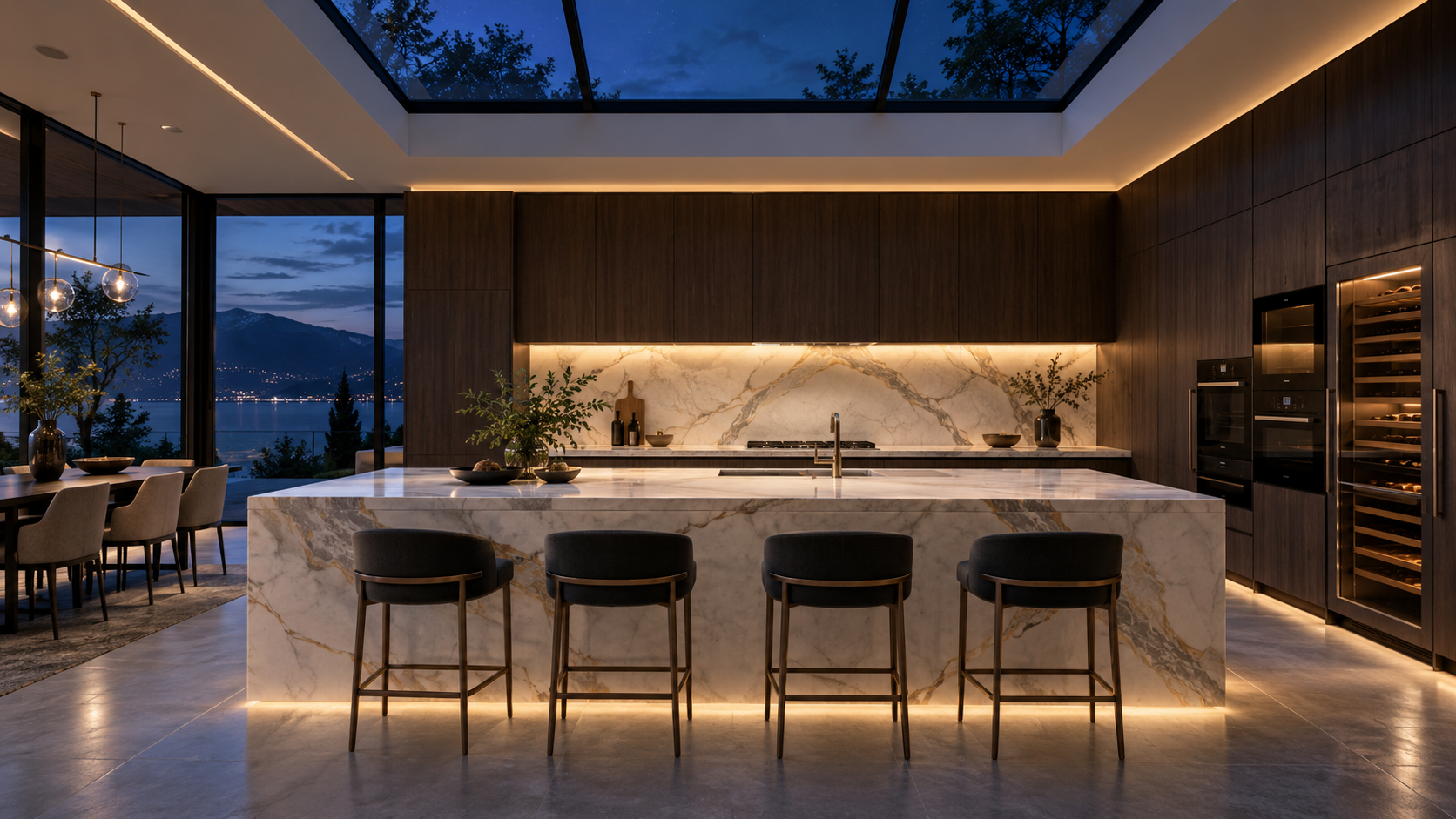 Kitchen design inspiration with a stone island and modern finishes